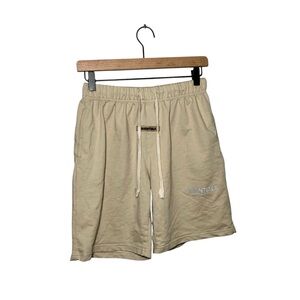 Fear of God Essentials Tan Sweat Shorts Logo Drawstring Size M